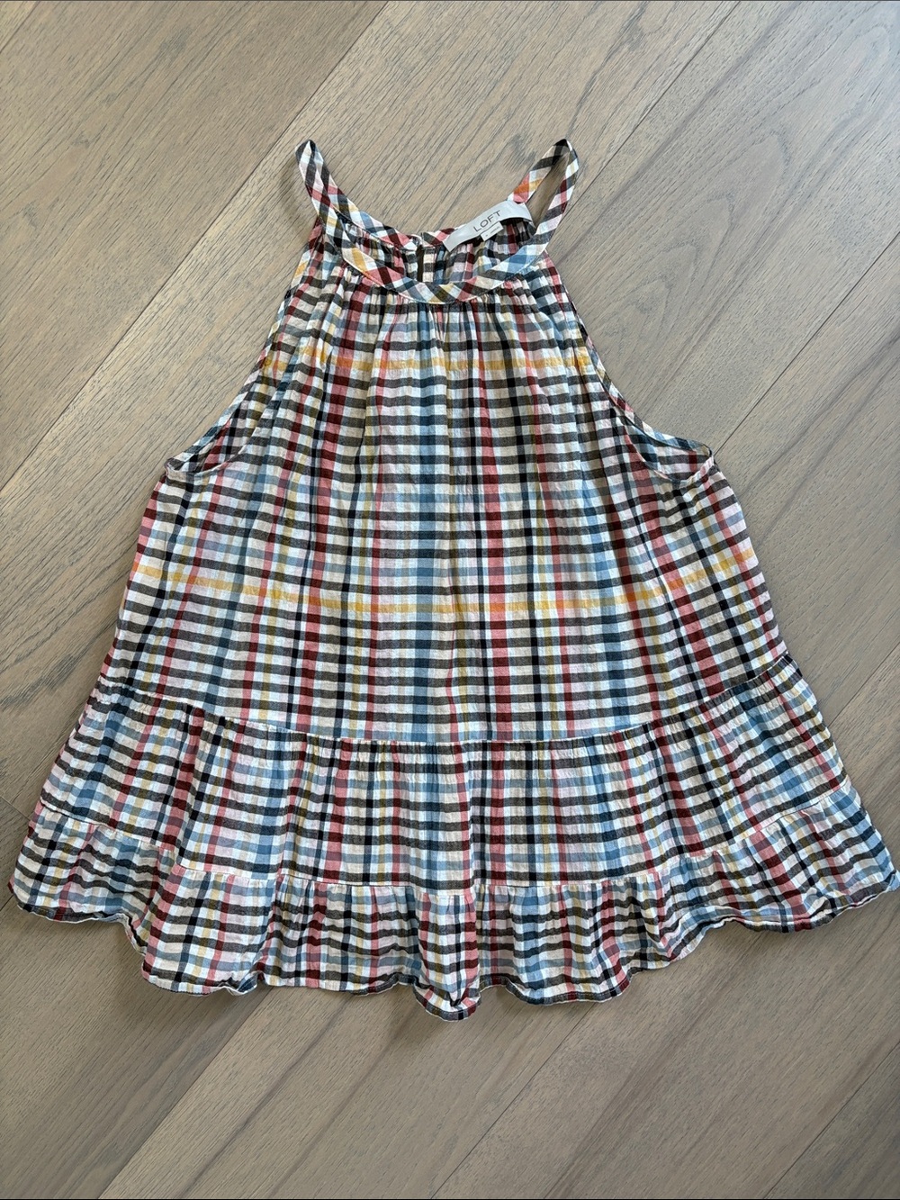 LOFT Plaid Halter Tank in Red, Blue, Yellow and Black